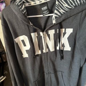 Mint condition gray zebra hood zip up hoodie